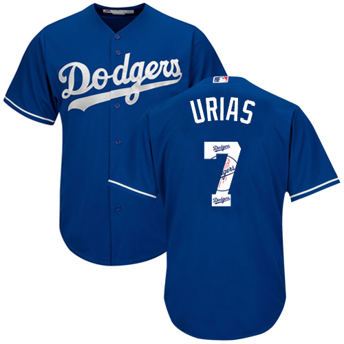 Dodgers #7 Julio Urias Blue Team Logo Fashion Stitched MLB Jersey